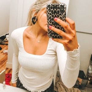 Urban outfitters plain cream top 🤍